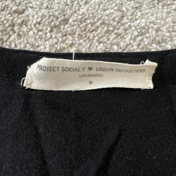 Urban Outfitters Black Wide Neck Crop Top - Picture 2 of 2